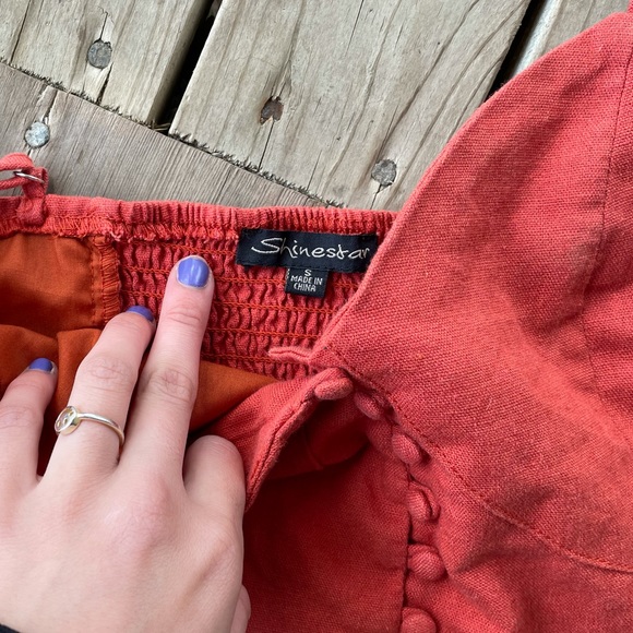 Red Button Down Tank - Picture 3 of 3